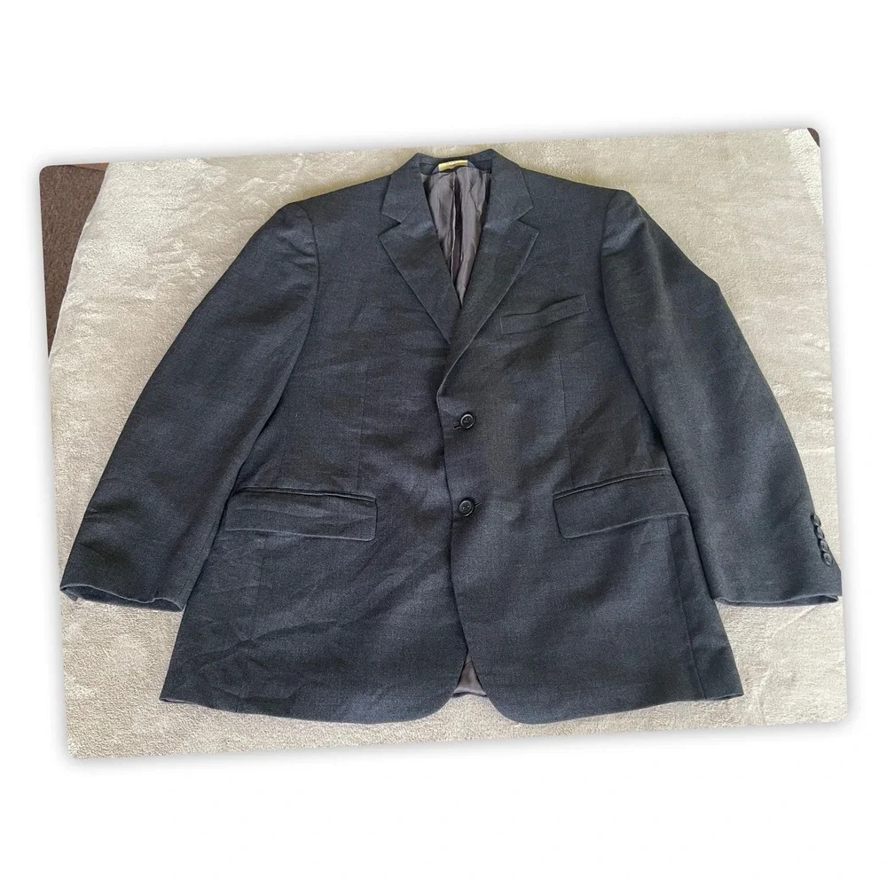 Brooks Brothers 346 Madison Fit Wool Sport Coat Blazer Gray 40S Mens